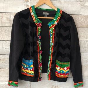 Berek by Takako Sakon Chevron multi colour cardigan